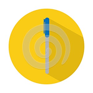 Icon of a pen in flat style. Vector illustration.