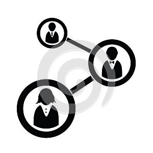 Icon of people in circle silhouette