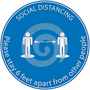 Icon people concept Social Distancing stay 6 feet apart from other people, the practices put in place to enforce