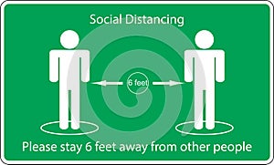 Icon people concept Social Distancing stay 6 feet apart from other people, the practices put in place to enforce social distancing