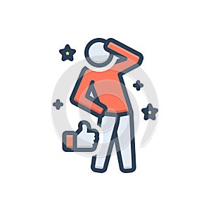 Color illustration icon for Perform, function ad performance