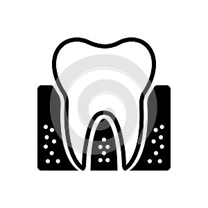 Black solid icon for Periodontics, dental and teeth