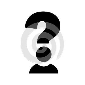 Icon of person with doubts. Question mark man icon. Vector illustration. EPS 10.