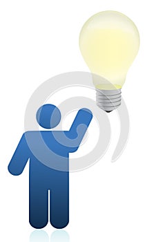 Icon person an lightbulb illustration design