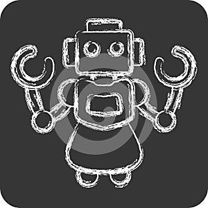 Icon Personal Robot. related to Future Technology symbol. chalk Style. simple design editable. simple illustration