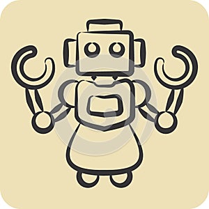 Icon Personal Robot. related to Future Technology symbol. hand drawn style. simple design editable. simple illustration