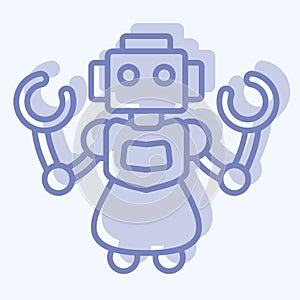 Icon Personal Robot. related to Future Technology symbol. two tone style. simple design editable. simple illustration