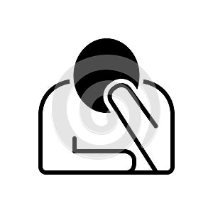 Black solid icon for Perturbation, disorganizat and sadness photo