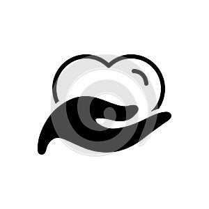 Black solid icon for Philanthropy, benevolence and charitableness