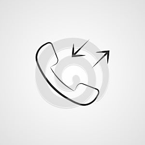 icon phone tube call, app modern illustration vector