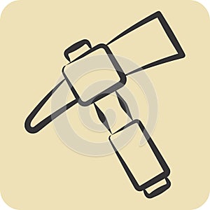 Icon Pick axe. related to Construction symbol. hand drawn style. simple design . simple illustration