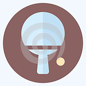 Icon Pin Pong - Flat Style,Simple illustration,Editable stroke