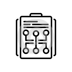 Black line icon for Plan, scheme and structure