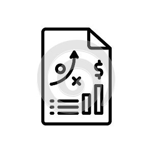 Black line icon for Plan, scheme and task