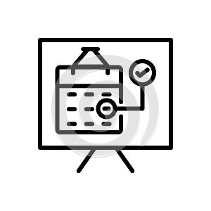 Black line icon for Planning, organization and convening