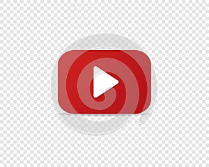 Icon play and watch videos. Button to watch the video in red. Vector illustration EPS 10