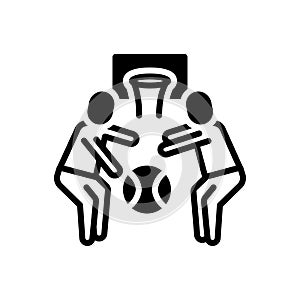 Black solid icon for Plays, playing and game
