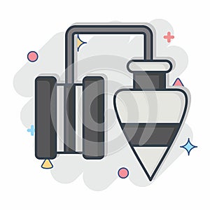 Icon Plumb Bob. related to Construction symbol. comic style. simple design editable. simple illustration