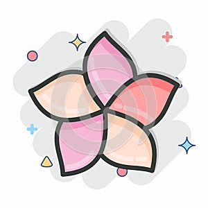 Icon Plumeria. related to Thailand symbol. Comic Style. simple design editable. simple illustration. simple vector icons. World