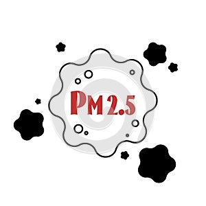 icon PM 2.5. The concept of air pollution.