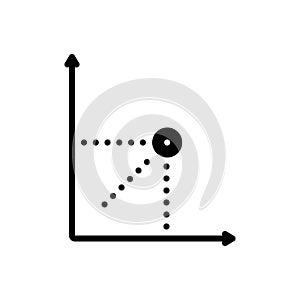 Black solid icon for Point, line and axis