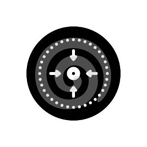 Black solid icon for Point, line and central