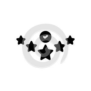 Black solid icon for Positive, customer and positive