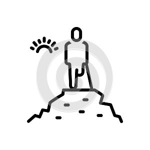Black line icon for Possible, limping and climb photo
