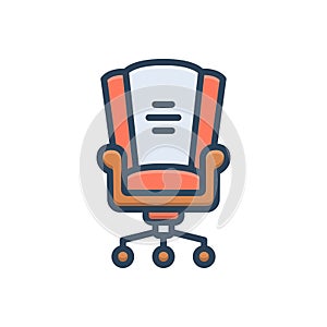 Color illustration icon for Post, job and chair