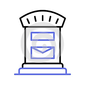 An icon of postal box, mail box vector design, postbox icon