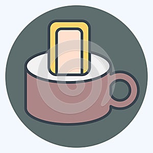 Icon Pottage. related to Breakfast symbol. color mate style. simple design editable. simple illustration