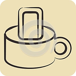 Icon Pottage. related to Breakfast symbol. hand drawn style. simple design editable. simple illustration