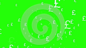 icon Pound sterling falling animated rain dollar symbol Pound sterling green screen video chroma key symbol Pound sterling falling