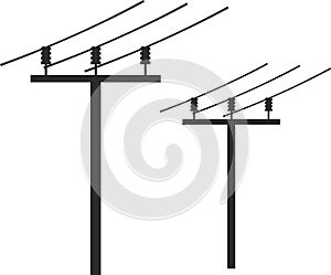 The icon of a power line support with wires.