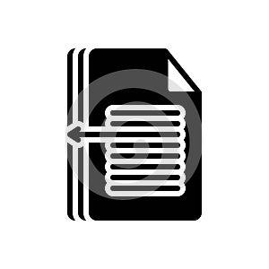 Black solid icon for Preceding, previous and prior