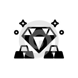 Black solid icon for Precious, valuable and diamond