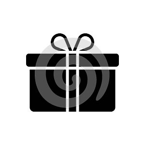 Black solid icon for Present, surprise and package