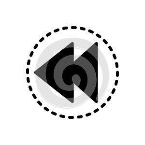 Black solid icon for Prior, before and preceding