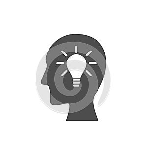 Icon process of generating ideas to solve problems, birth of the