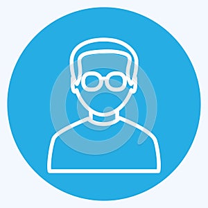 Icon Programmer. suitable for Programming symbol. blue eyes style. simple design editable. design template vector. simple symbol