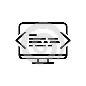 Black line icon for Programming, coding and software