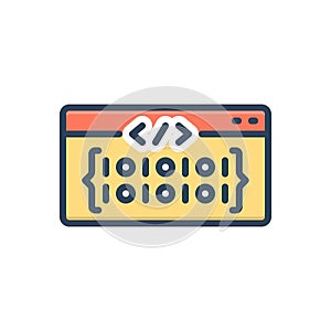 Color illustration icon for Programming Language, programming and script