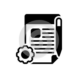 Black solid icon for Project, document and task