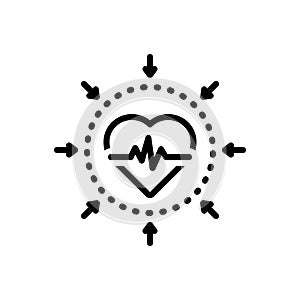 Black line icon for Protection, security and shielding