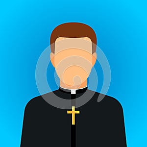 Icon of a Protestant or Catholic priest with the cross of Jesus.