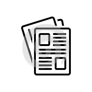 Black line icon for Publication, issue and magazine