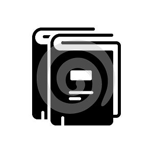 Black solid icon for Publish, unfold and demonstration photo