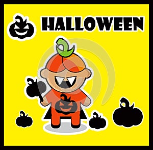 Icon Pumpkin dracula card poster background