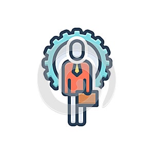 Color illustration icon for Pursuit, business and employee photo