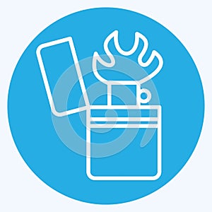 Icon Pyromania. related to Addiction Dictionary symbol. blue eyes style. simple design editable. simple illustration photo